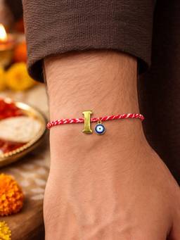 Digital Dress Room - I Letter Evil Eye Thread Rakhi