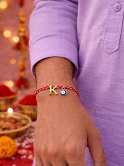 Digital Dress Room - K Letter Evil Eye Thread Rakhi