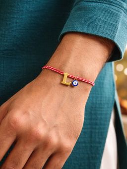 Digital Dress Room - L Letter Evil Eye Thread Rakhi