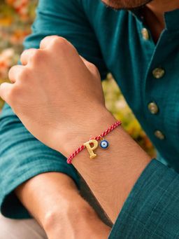 Digital Dress Room - P Letter Evil Eye Thread Rakhi