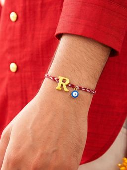 Digital Dress Room - R Letter Evil Eye Thread Rakhi