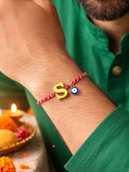Digital Dress Room - S Letter Evil Eye Thread Rakhi