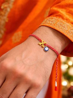 Digital Dress Room - X Letter Evil Eye Thread Rakhi