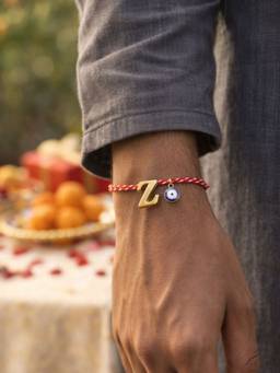 Digital Dress Room - Z Letter Evil Eye Thread Rakhi