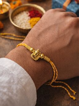 Digital Dress Room - Golden Ganesh Design Rakhi