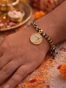 Digital Dress Room - Om Pendant Stone Studded Rakhi