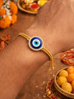 Digital Dress Room - Multi-Color Evil Eye Charm Bracelet Rakhi