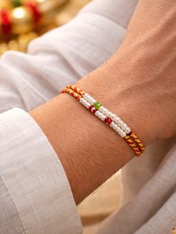 Digital Dress Room - Multi-Color Thread Pearl Beaded Rakhi