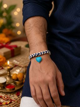 Digital Dress Room - Blue Heart Rakhi Thread Rakhi