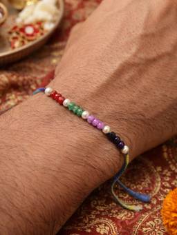 Digital Dress Room - Multi-Color Beaded Pearl Rakhi
