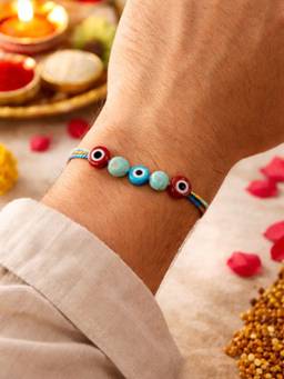 Digital Dress Room - Multi-Color Evil Eye Beads Rakhi