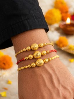 Digital Dress Room - Gold Bead Rakhis (Pack of 3)