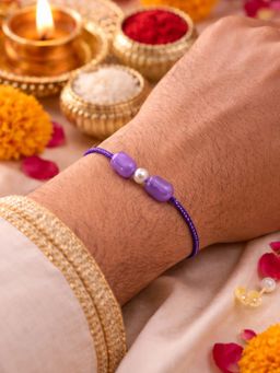 Digital Dress Room - Purple Beads Pearl Rakhi