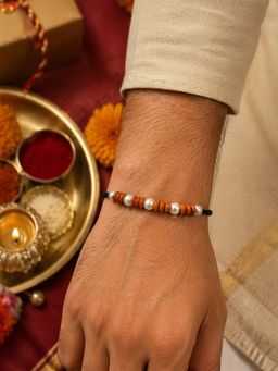Digital Dress Room - Pearl-Wooden Beads Rakhi