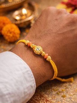 Digital Dress Room - Gold Beaded Rakhi Thread Rakhi