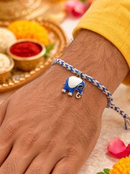 Digital Dress Room - Blue Elephant Thread Rakhi