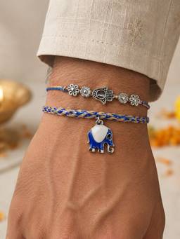 Digital Dress Room - Hamsa and Elephant Rakhis (Pack of 2)