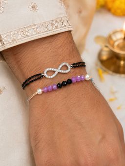 Digital Dress Room - Multi-Color Infinity Crystal Rakhis (Pack of 2)