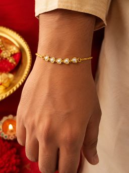 Digital Dress Room - White Heart Pearl Rakhi
