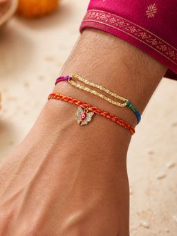 Digital Dress Room - Dual Chain Ad Butterfly Evil Eye Rakhis (Pack of 2)