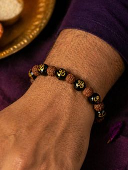 Digital Dress Room - Om Rudraksha Beaded Bracelet Rakhi