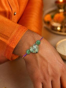 Digital Dress Room - Green Stone Heart Rakhi