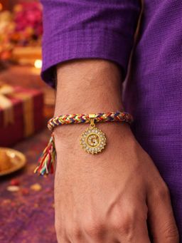 Digital Dress Room - G Letter White Diamond Letter Rakhi