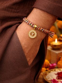 Digital Dress Room - Y Letter White Diamond Letter Rakhi