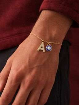 Digital Dress Room - A Letter Ad Stone Initial Name Bracelet Rakhi
