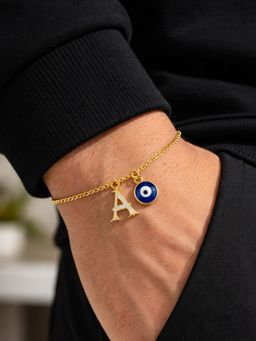 Digital Dress Room - A Letter Initial Name Evil Eye Bracelet Rakhi