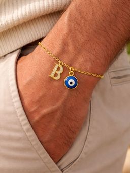 Digital Dress Room - B Letter Initial Name Evil Eye Bracelet Rakhi