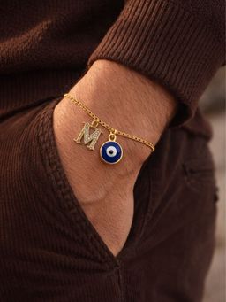 Digital Dress Room - M Letter Initial Name Evil Eye Bracelet Rakhi