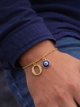 Digital Dress Room - O Letter Initial Name Evil Eye Bracelet Rakhi