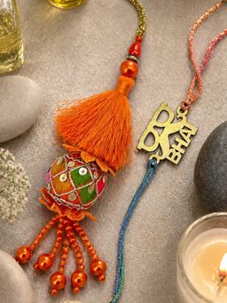 Digital Dress Room - Bhai Name Tassel Rakhi and Lumba