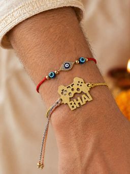 Digital Dress Room - Multi-Color Gaming Bhai and Evil Eye Rakhis (Pack of 2)