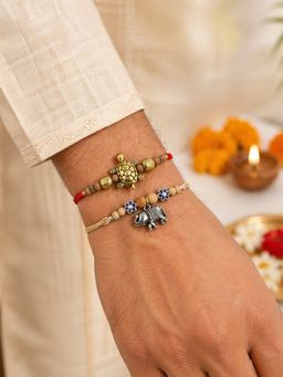 Digital Dress Room - Turtle Elephant Rakhis (Pack of 2)