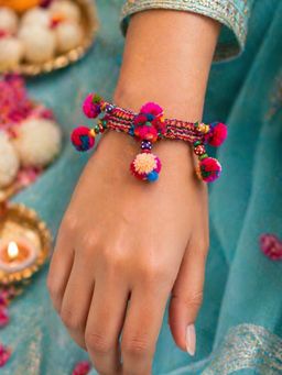 Digital Dress Room - Multi-Color Pompom Designer Latkan Lumba