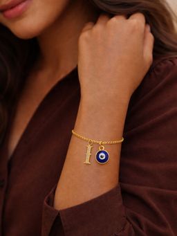 Digital Dress Room - I Initial Evil Eye Stone Studded Bracelet Rakhi