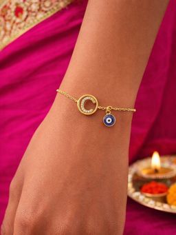 Digital Dress Room - C Letter Barrel Design Ad Stone Bracelet Rakhi