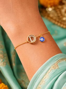 Digital Dress Room - D Letter Barrel Design Ad Stone Bracelet Rakhi