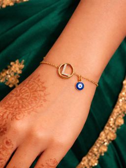 Digital Dress Room - L Letter Barrel Design Ad Stone Bracelet Rakhi