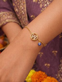 Digital Dress Room - W Letter Barrel Design Ad Stone Bracelet Rakhi