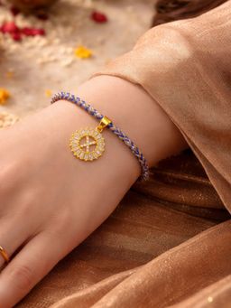 Digital Dress Room - X Letter White Diamond Charm Rakhi