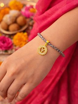 Digital Dress Room - Y Letter White Diamond Charm Rakhi