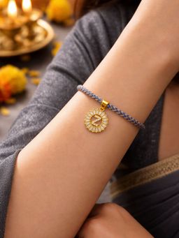Digital Dress Room - Z Letter White Diamond Charm Rakhi