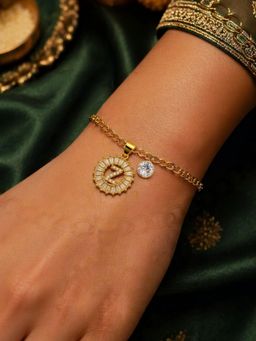 Digital Dress Room - Z Letter Crystal Charm Bracelet Rakhi