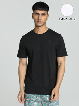 Puma - Crew Neck Mens Black T-Shirts (Pack of 2)
