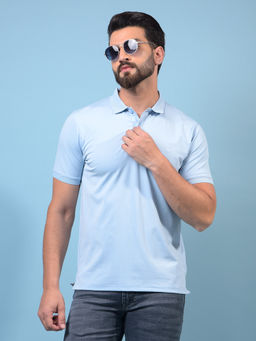 CRIMSOUNE CLUB - Men Blue Polo T-Shirt