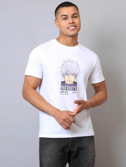 Free Authority - White Jujutsu Kaisen Gojo Graphic Regular Fit T-Shirt