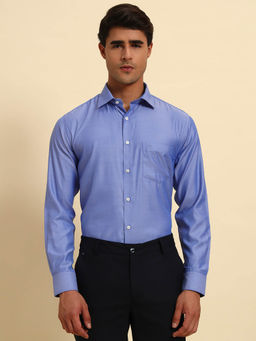 Cantabil - Blue Breathable & Soft Regular Fit Shirt